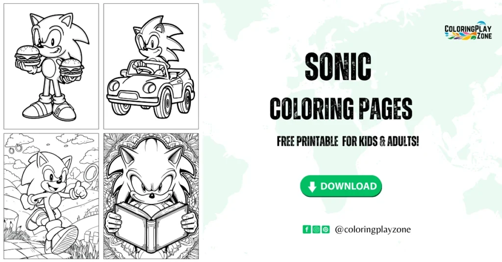 Free printable Sonic coloring pages